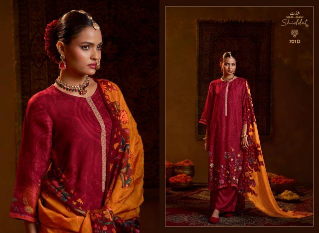 Shiddat bell rose 701 dress material wholesale market in pune